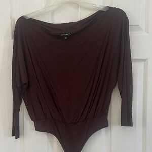 Fashion Nova Women's Dark Brown Chocolate Bodysuit Top, Large